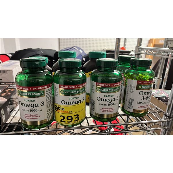 (5) NATURE'S BOUNTY OMEGA-3 SOFTGELS AND (3) JAMIESON OMEGA-3 SOFTGELS