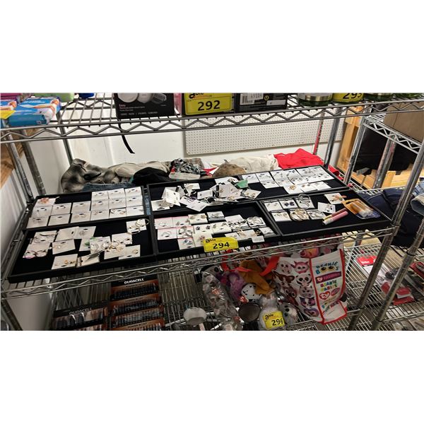 SHELF OF ASSORTED WOMEN'S EARRINGS