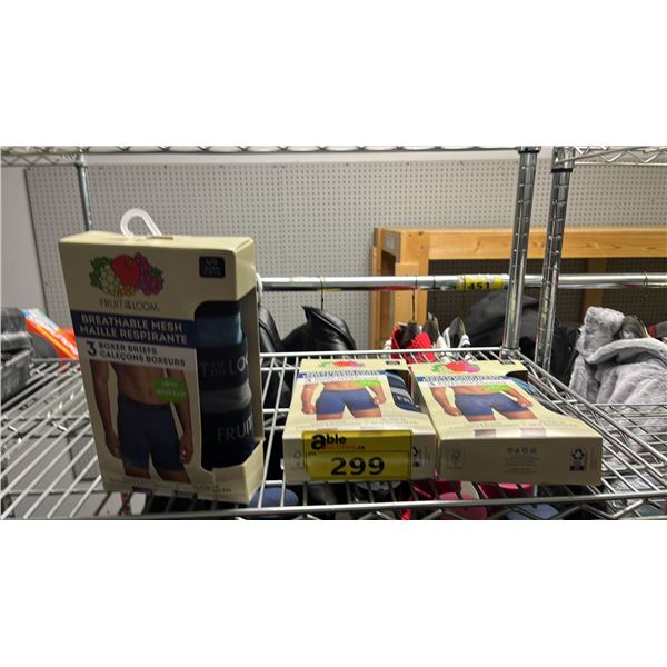 (3) BOX OF FRUIT OF THE LOOM BOXERS SIZE M-L