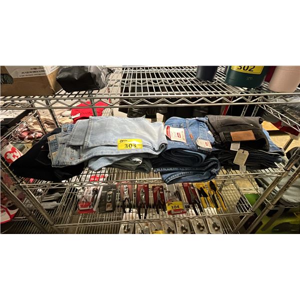 SHELF OF ASSORTED LEVIS DENIM JEANS *ASSORTED SIZES*