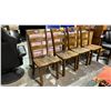 Image 1 : (4) WOOD DINING CHAIRS