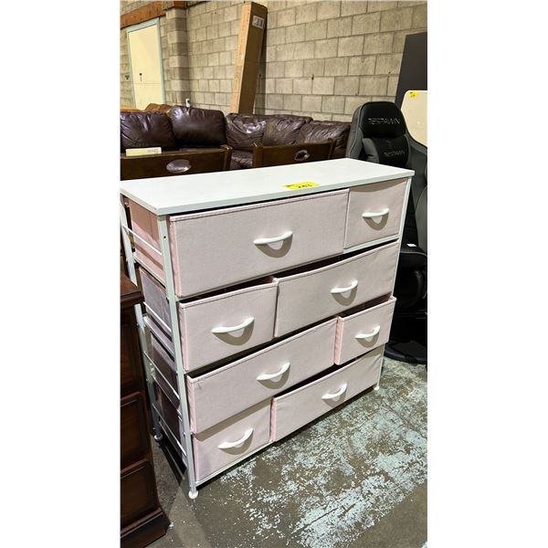 8-DRAWER STORAGE CABINET WITH FABRIC DRAWERS & WOOD FRAME