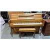 Image 2 : VINTAGE CIRCA 1960S HEINTZMAN VERTICAL GRAND PIANO WITH BENCH