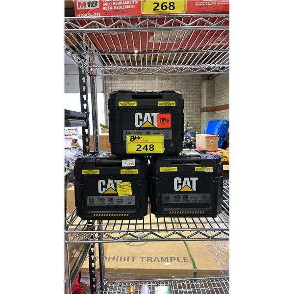 (3) CAT CUBE JUMP STARTERS & POWER STATIONS *WORKING CONDITION UNKNOWN/MAY BE MISSING PARTS & OR