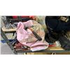 Image 2 : HUSKY TOOL BAG, BIKE HELMET, SMALL BAG OF ASSTD SPORTS TRADING CARDS, BIKE LOCKS, ASSTD. CLOTHING &