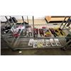 Image 1 : SHELF OF ASSORTED ITEMS INCL. HUSKY PLIERS, STANLEY WIRE STRIPPERS AND WELLER SOLDERING IRON KIT