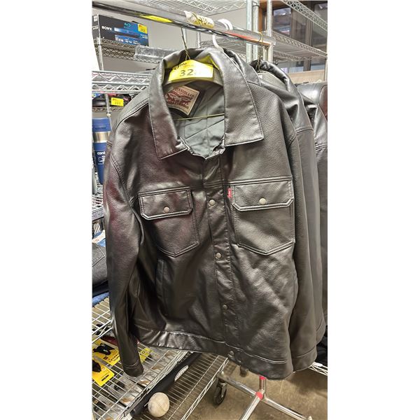 LEVIS BLACK LEATHER JACKET SIZE XXL