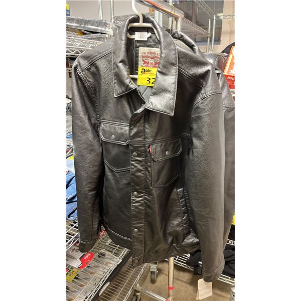LEVIS BLACK LEATHER JACKET SIZE XL