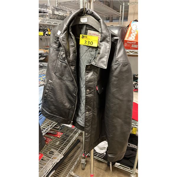 LEVIS BLACK LEATHER JACKET SIZE XL