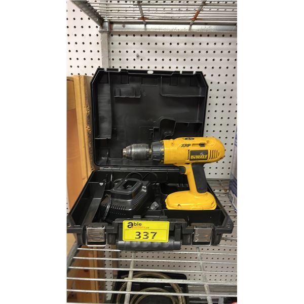 DEWALT CORDLESS DRILL-DRIVER WITH BATTERY AND CHARGER IN HARD CASE
