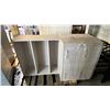 Image 1 : WOOD 2-DRAWER LATERAL FILING CABINET WITH HUTCH *DAMAGE TO BOTTOM LEFT*