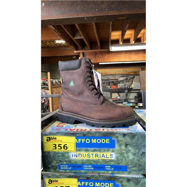 *NEW IN BOX* DAFFO MODE INDUSTRIALS DW-908 DARK BROWN STEEL TOE BOOTS: MEN'S SIZE 11W
