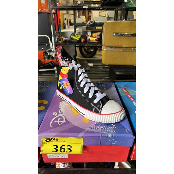 *NEW IN BOX* DISNEY HONG KONG WINNIE-THE-POOH BLACK HIGH TOP SNEAKERS: SIZE 39