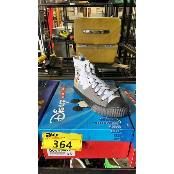 *NEW IN BOX* DISNEY HONG KONG GREY, BLACK & WHITE MICKEY MOUSE HIGH TOP SNEAKERS: SIZE 35