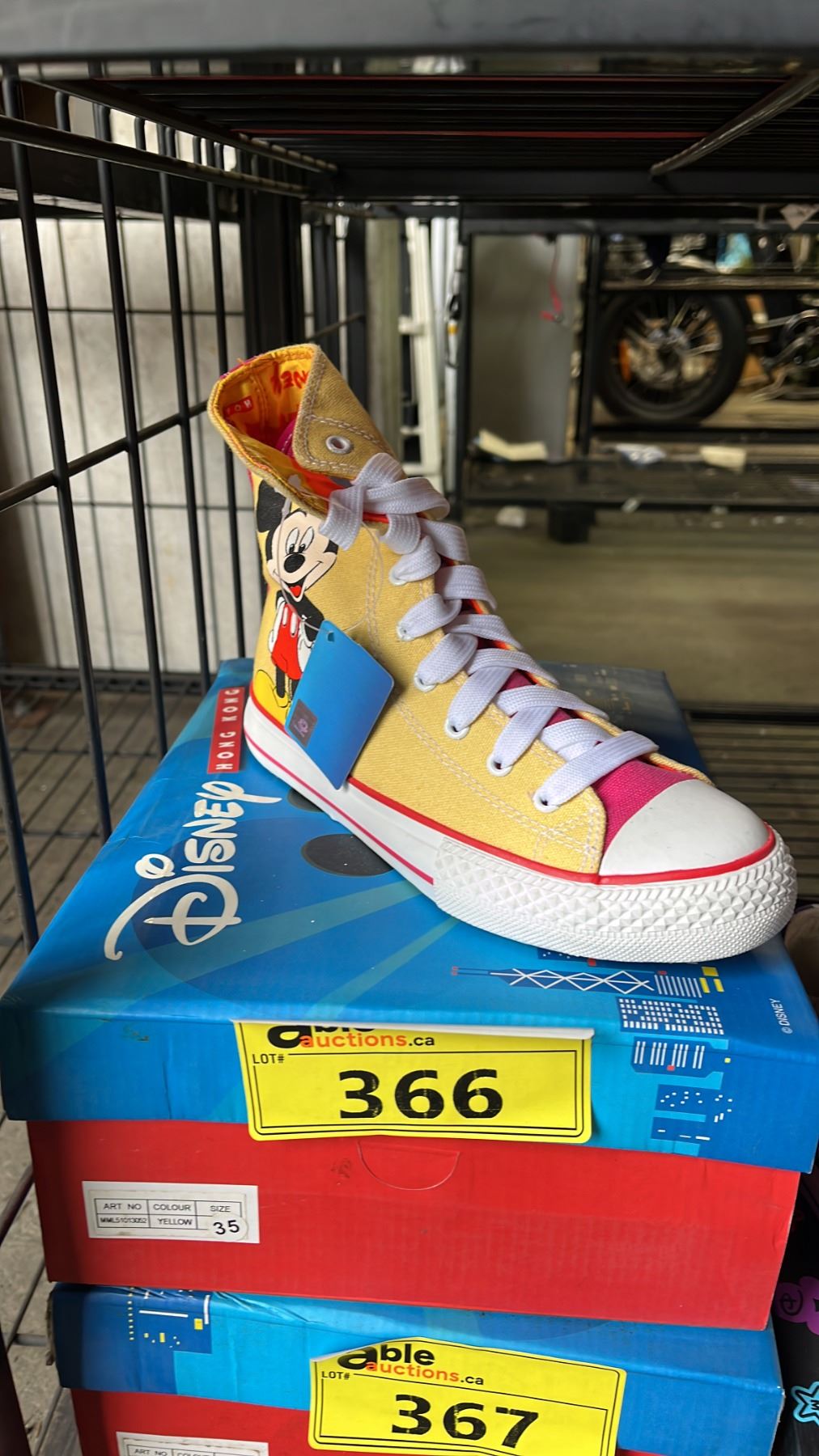 *NEW IN BOX* DISNEY HONG KONG YELLOW & PINK MICKEY MOUSE HIGH TOP ...