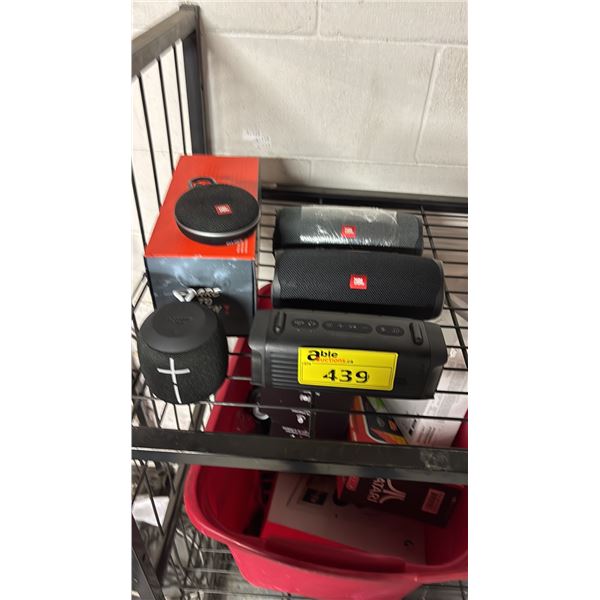 ASSORTED SPEAKERS INCLUDING JBL CHARGE 2, SOUNDCORE, JBL CLIP3 AND MORE * FOR PARTS ONLY*