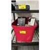Image 1 : BIN OF ASSORTED ITEMS INCLUDING TYPE-S DASH CAM, GOOGLE NEST HUB MAX, SKULLCANDY EARBUDS AND MORE