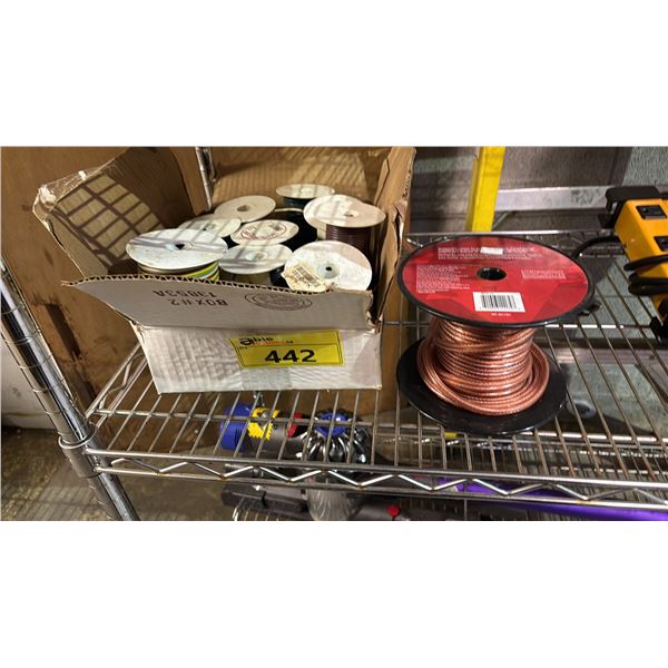 10+ SPOOLS OF ASSORTED ELECTRICAL WIRE
