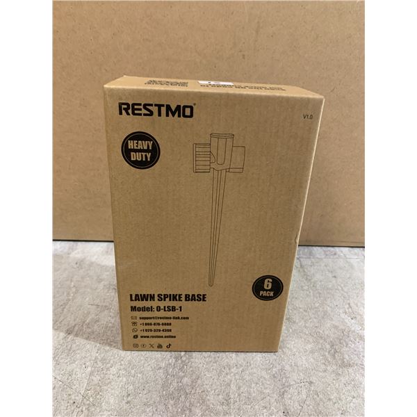 6 Pack - Restmo Heavy Duty Lawn Spike Base - Model NO: 0-LSB-1