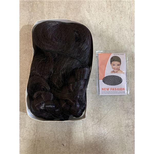 Black Wig With Hairnets