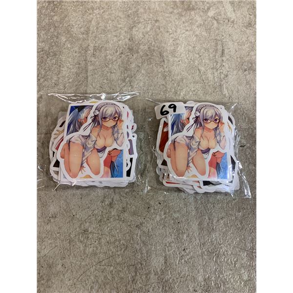 Lot Of 2 Packs Of Anime Stickers