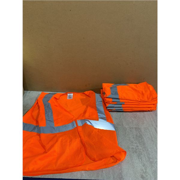 Lot Of 10 Orange High Viz Vests - Size L/XL