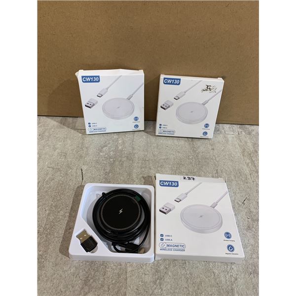 Lot Of 3 Magnetic Wireless Chargers - Model NO: CW130