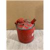 Image 4 : Vintage Red Metal Ribbed Utility Gas Can