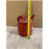 Image 6 : Vintage Red Metal Ribbed Utility Gas Can
