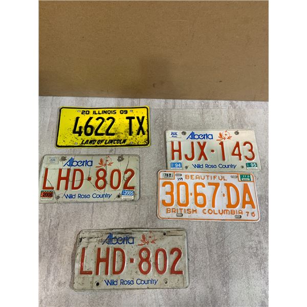 Lot Of 5 License Plates