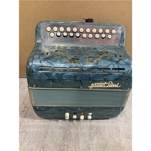 Vintage Light Blue Pearloid Diatonic Button Accordion