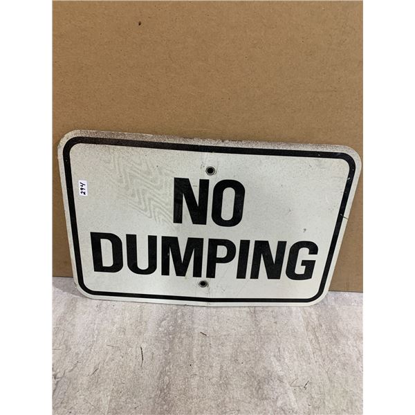 Metal No Dumping Sign