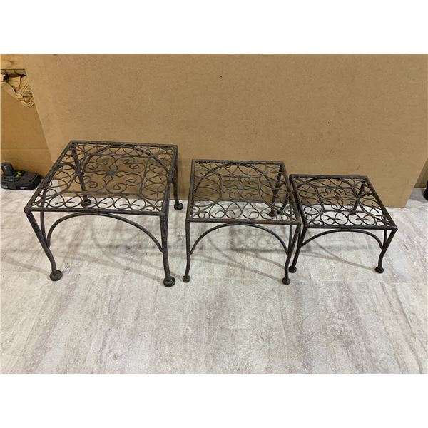 Vintage Wrought Iron 3 Tier Plant Stand