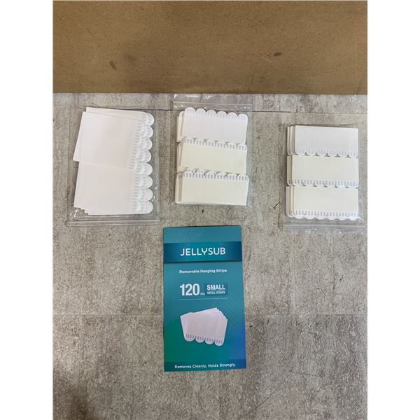 Lot Of 3 Packs Of Jelly Sub Removable Hanging Strips - 2 120 PCS Small Strips - 1 40 PCS Large Strip