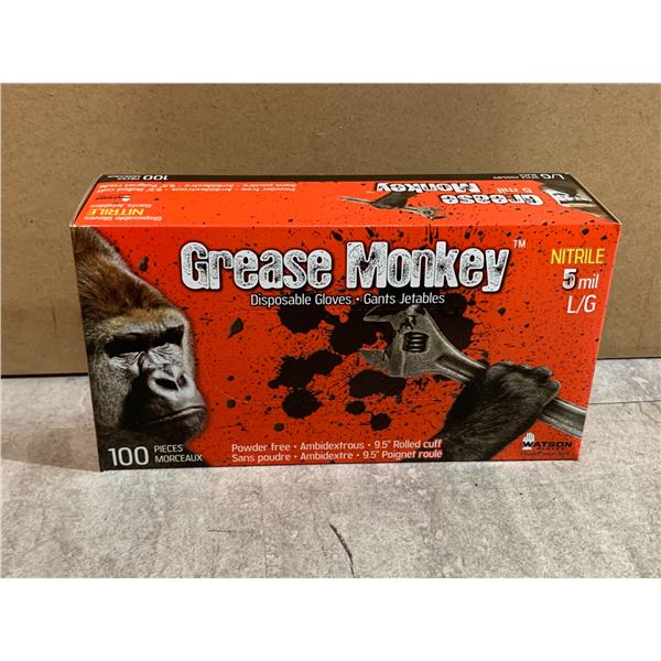 Grease Monkey Disposable Gloves - Nitrile 5mil - 100 PCS - Large