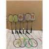 Image 1 : Lot Of 11 Assorted Badminton Rackets - With Good Grips - Includes A Birdie