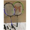 Image 4 : Lot Of 11 Assorted Badminton Rackets - With Good Grips - Includes A Birdie
