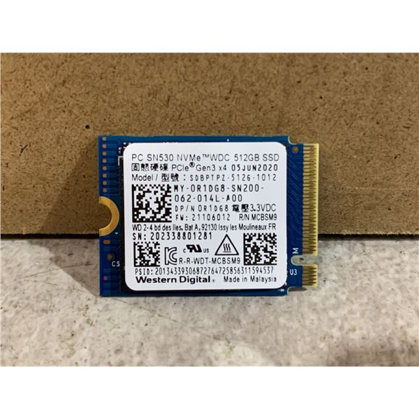 Western Digital PC SN530 512GB M.2 2230 NVMe PCIe SSD
