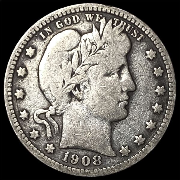 1908-S Barber Silver Quarter LIGHTLY  CIRCULATED