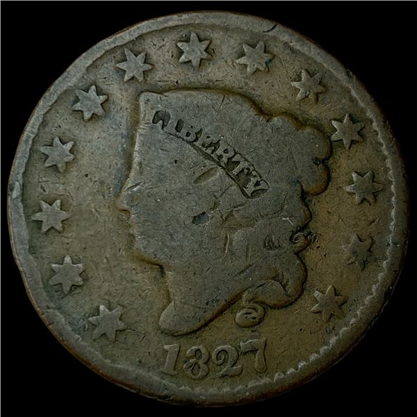 1827 Coronet Head Large Cent LIGHTLY  CIRCULATED