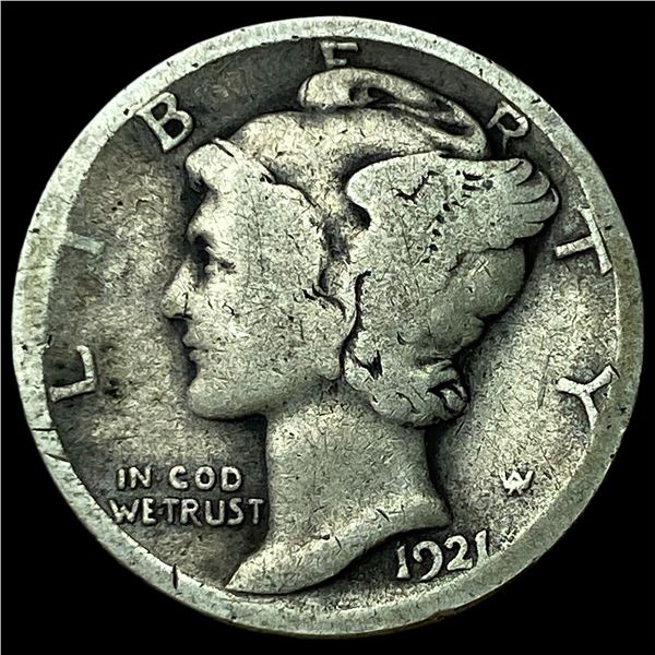 1921 Silver Mercury Dime LIGHTLY CIRCULATED