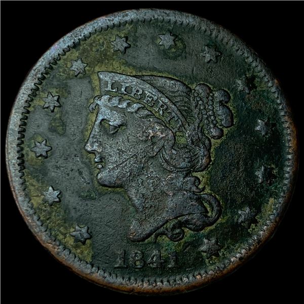 1841 Braided Hair Large Cent LIGHTLY  CIRCULATED