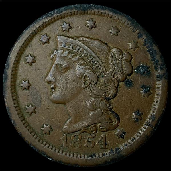 1854 Braided Hair Large Cent UNCIRCULATED