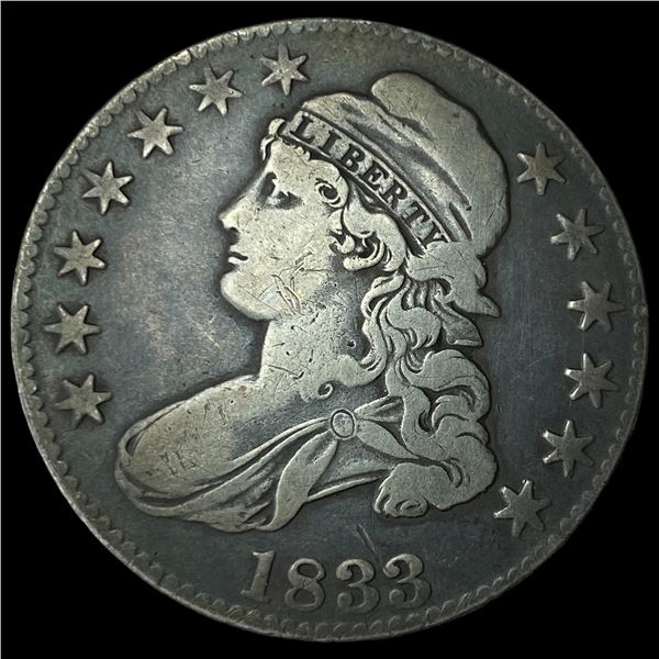 1833 Capped Bust Half Dollar NEARLY  UNCIRCULATED