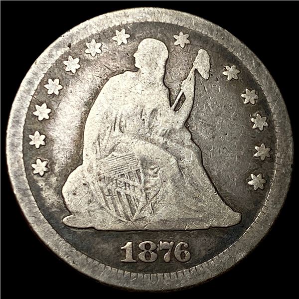 1876 Silver Seated Liberty Quarter LIGHTLY  CIRCULATED