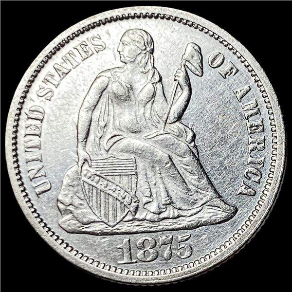 1875 Silver Seated Liberty Dime UNCIRCULATED