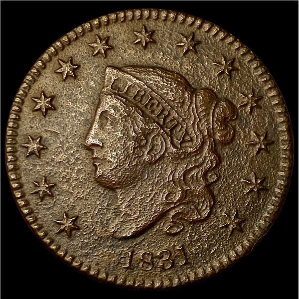 1831 Coronet Head Large Cent NEARLY  UNCIRCULATED
