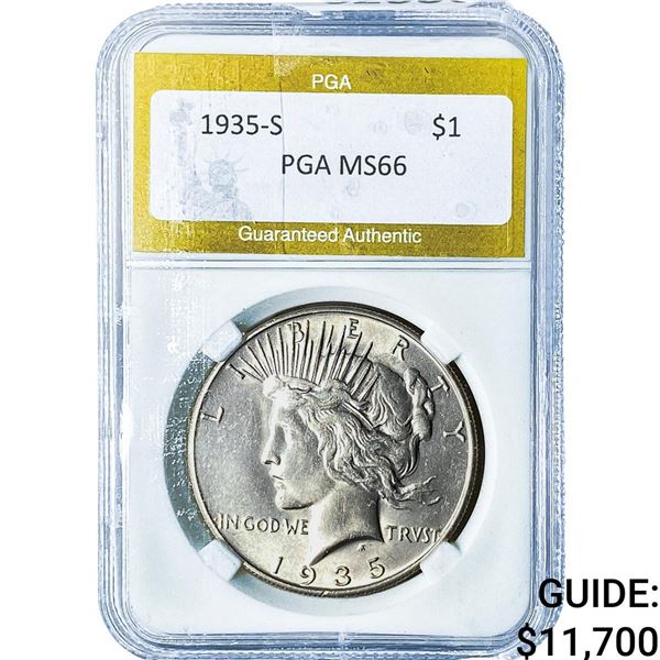 1935-S Silver Peace Dollar PGA MS66