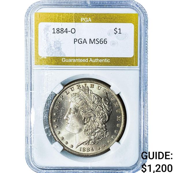 1884-O Morgan Silver Dollar PGA MS66