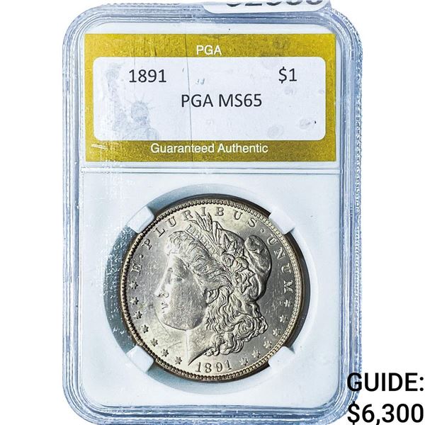 1891 Morgan Silver Dollar PGA MS65